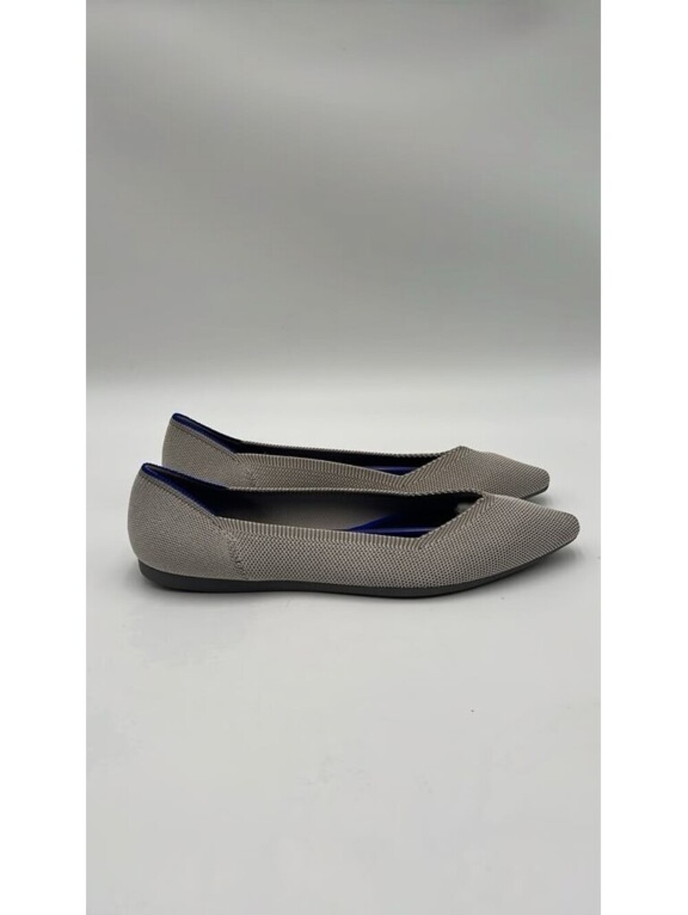 Rothy's Flax Birdeye The Point Flats Sleek Minimalist Design Light Gray Size 9
